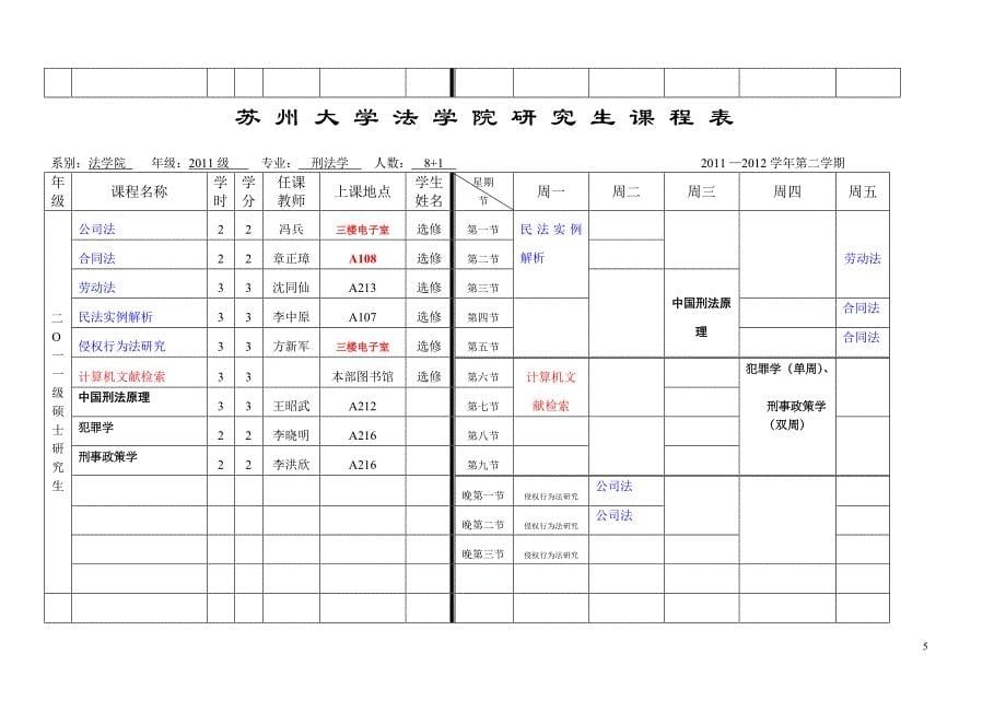 苏州大学法学院研究生课程表_第5页