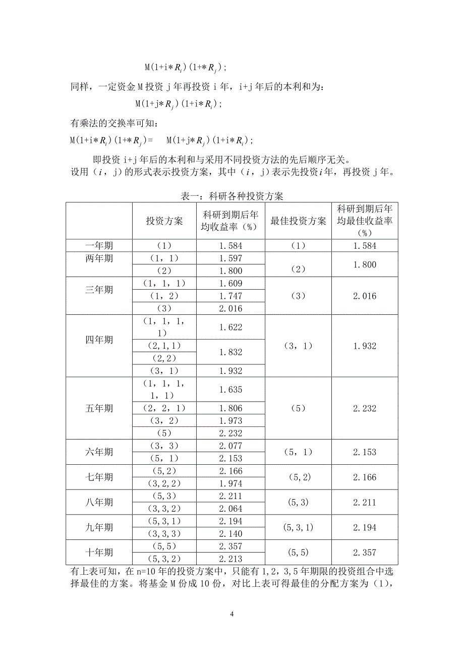 大学基金投资的数学建模_第4页