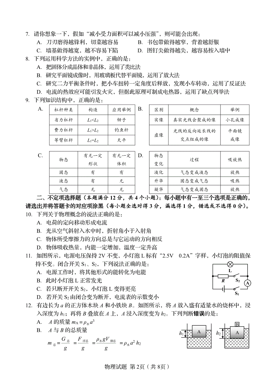 2017年青岛物理中考试题_第2页