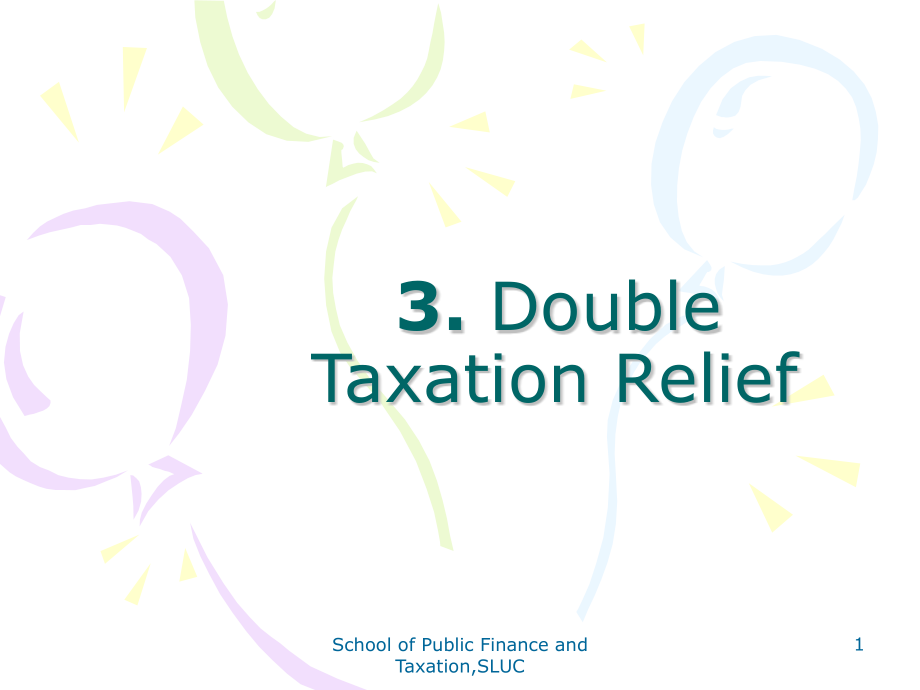 ch 3 double taxation relief 消除双重征税_第1页