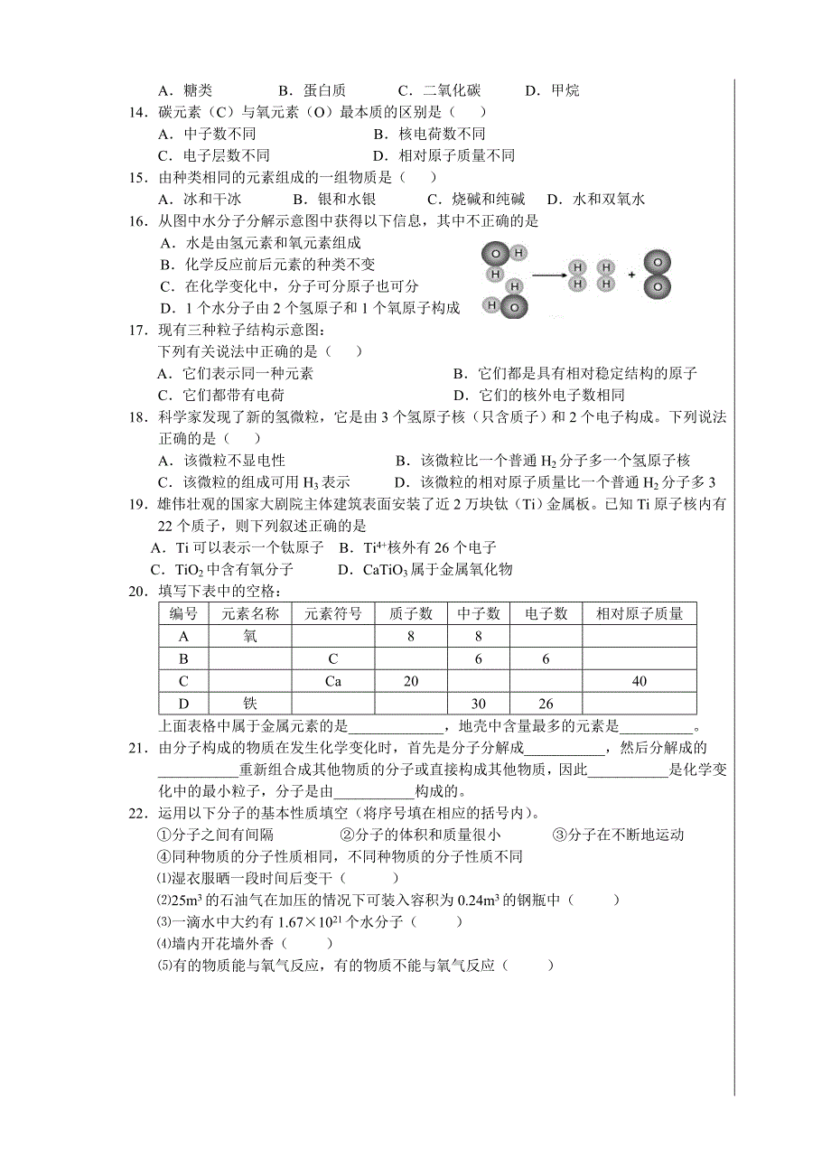 中考化学专题突破78微粒构成物质化学式和化合价_第4页