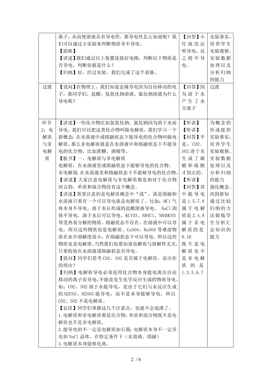 化学电解质优秀教案_第2页