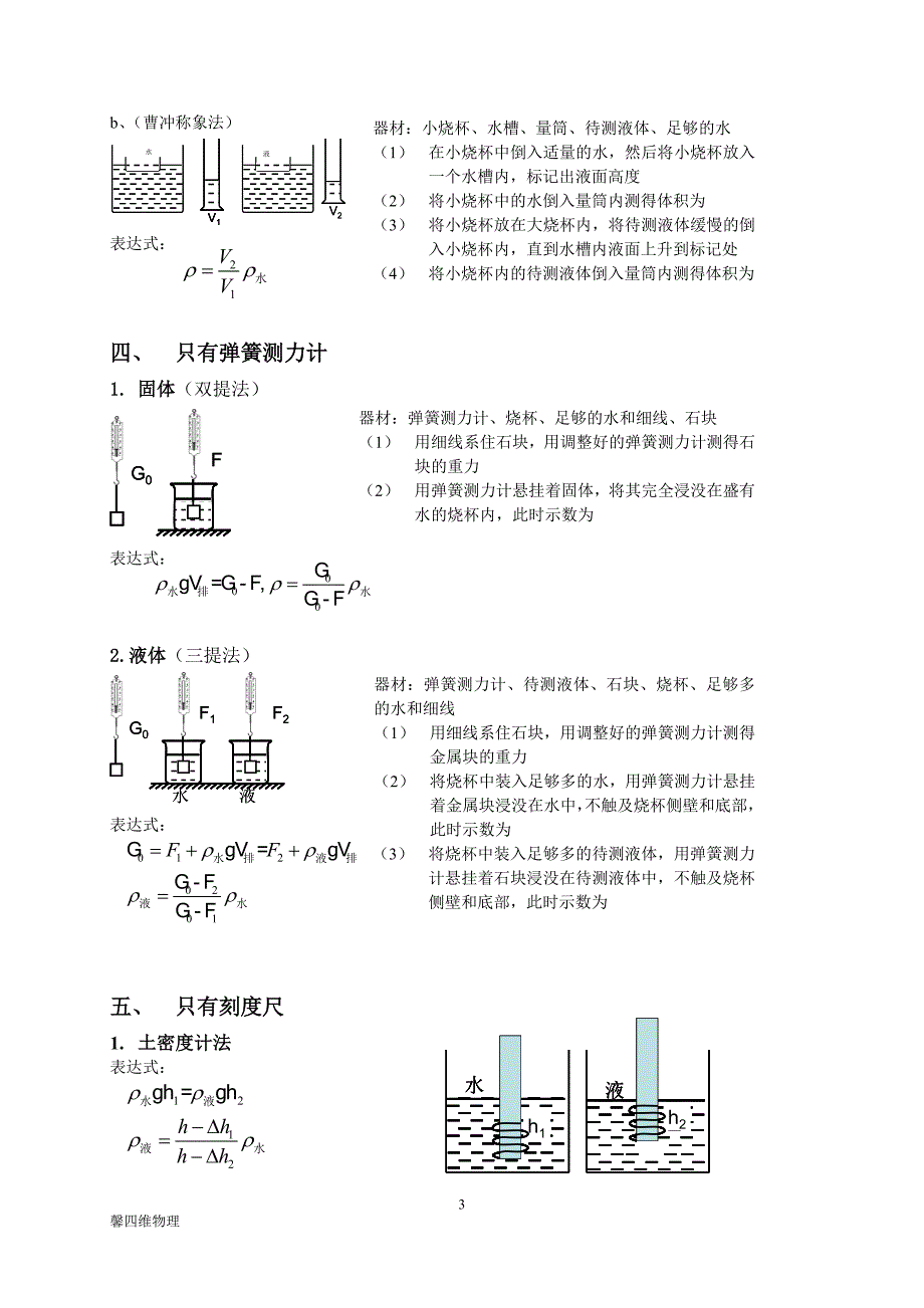 初中物理密度测量方法总汇_第3页