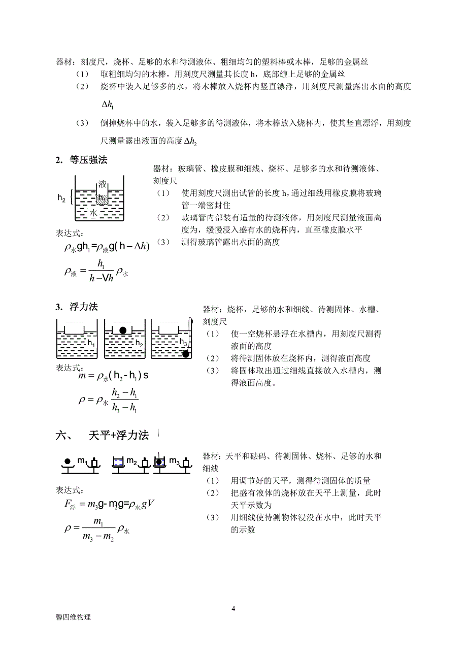 初中物理密度测量方法总汇_第4页