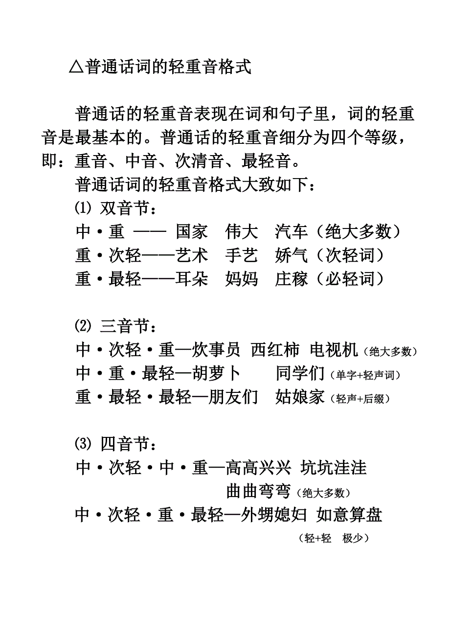 普通话词的轻重音格式_第1页