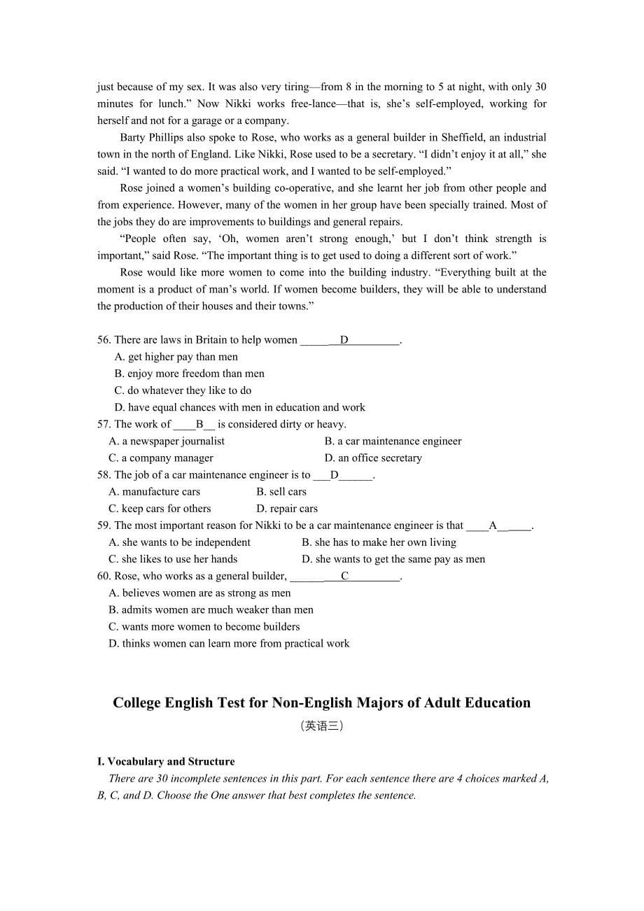 专科__英语三_山东大学网络教育考试模拟题及答案[1]_第5页