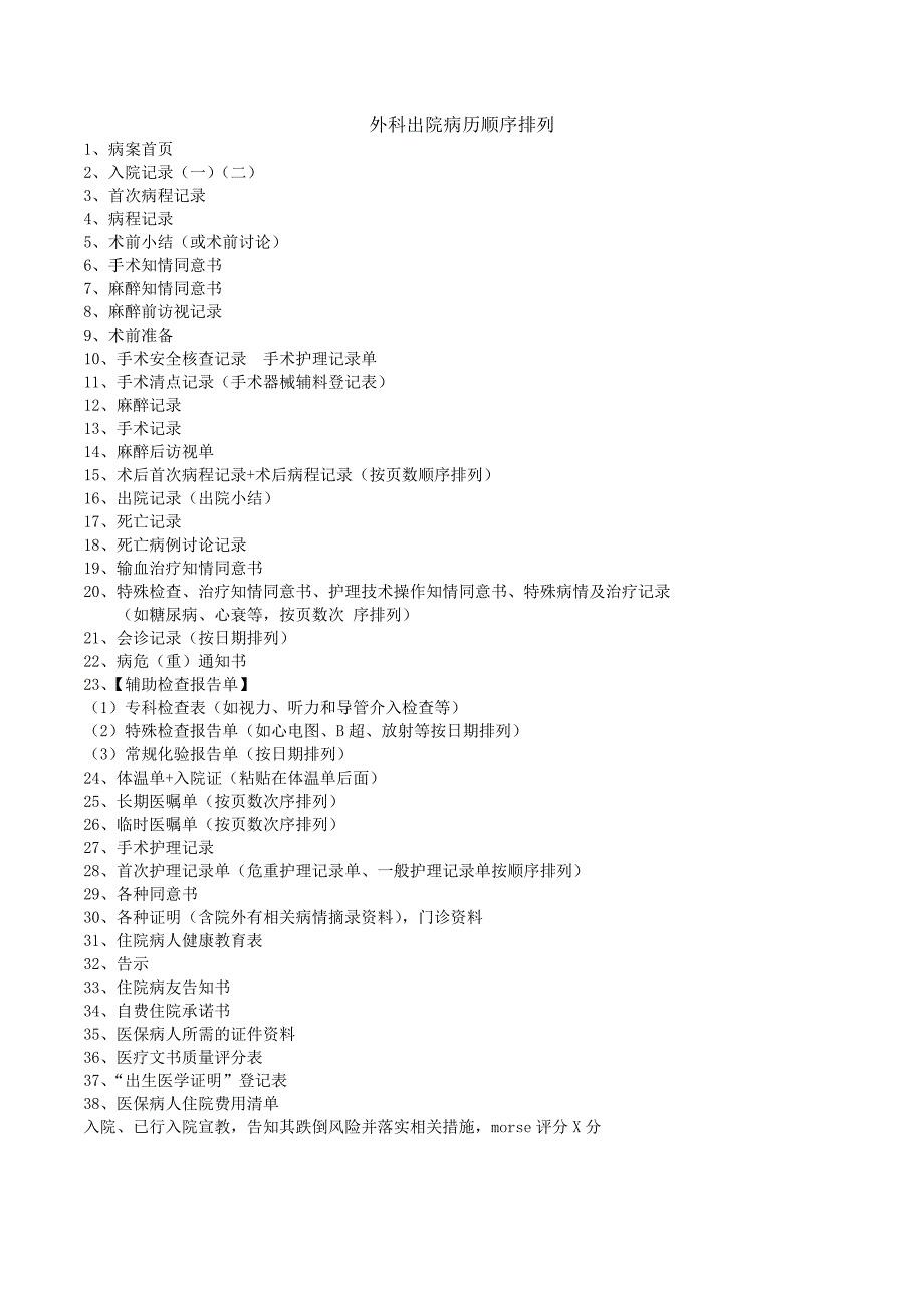 外科出院病历顺序排列_第1页