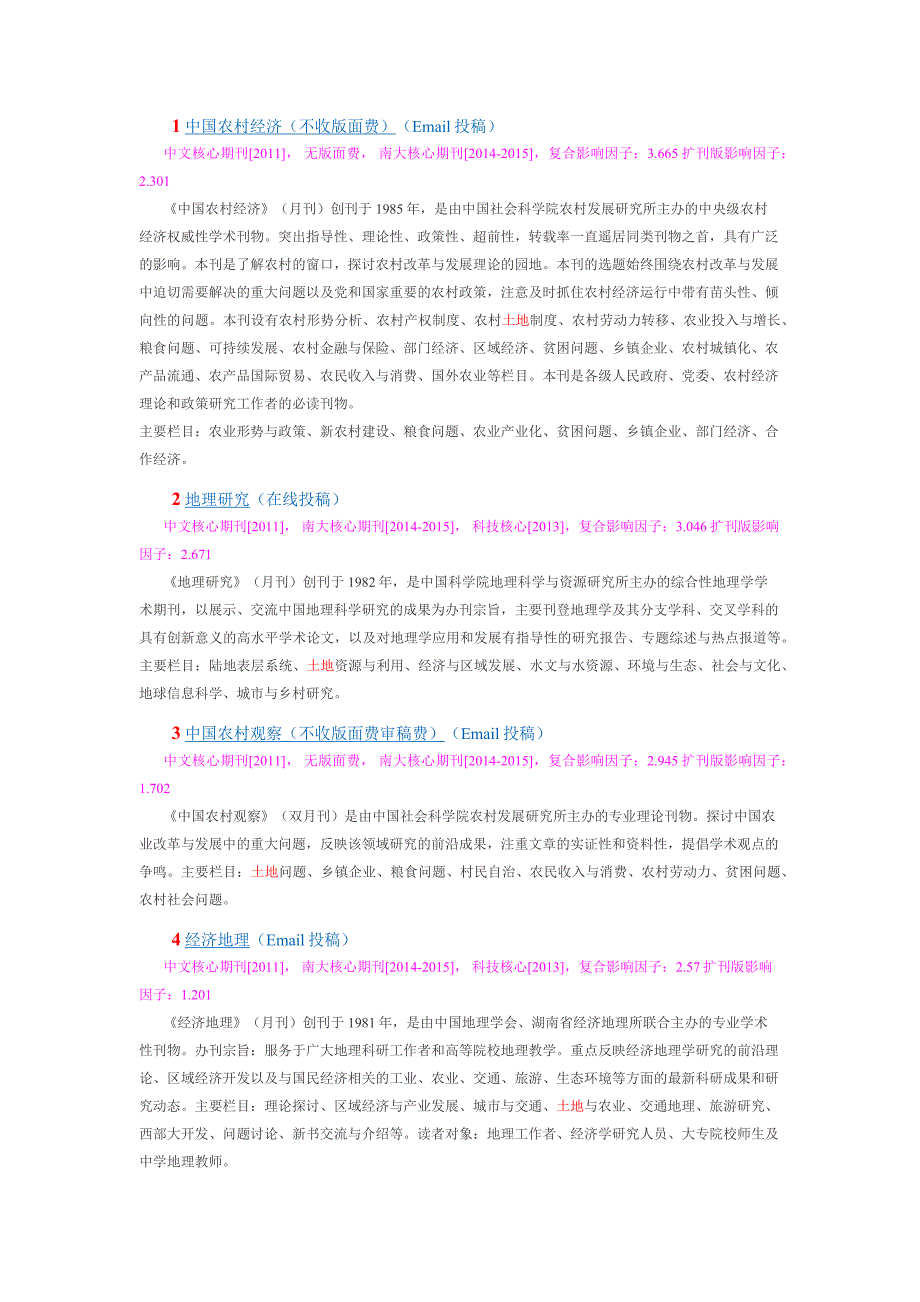 适合土地资源管理专业投稿的中文核心期刊_第1页