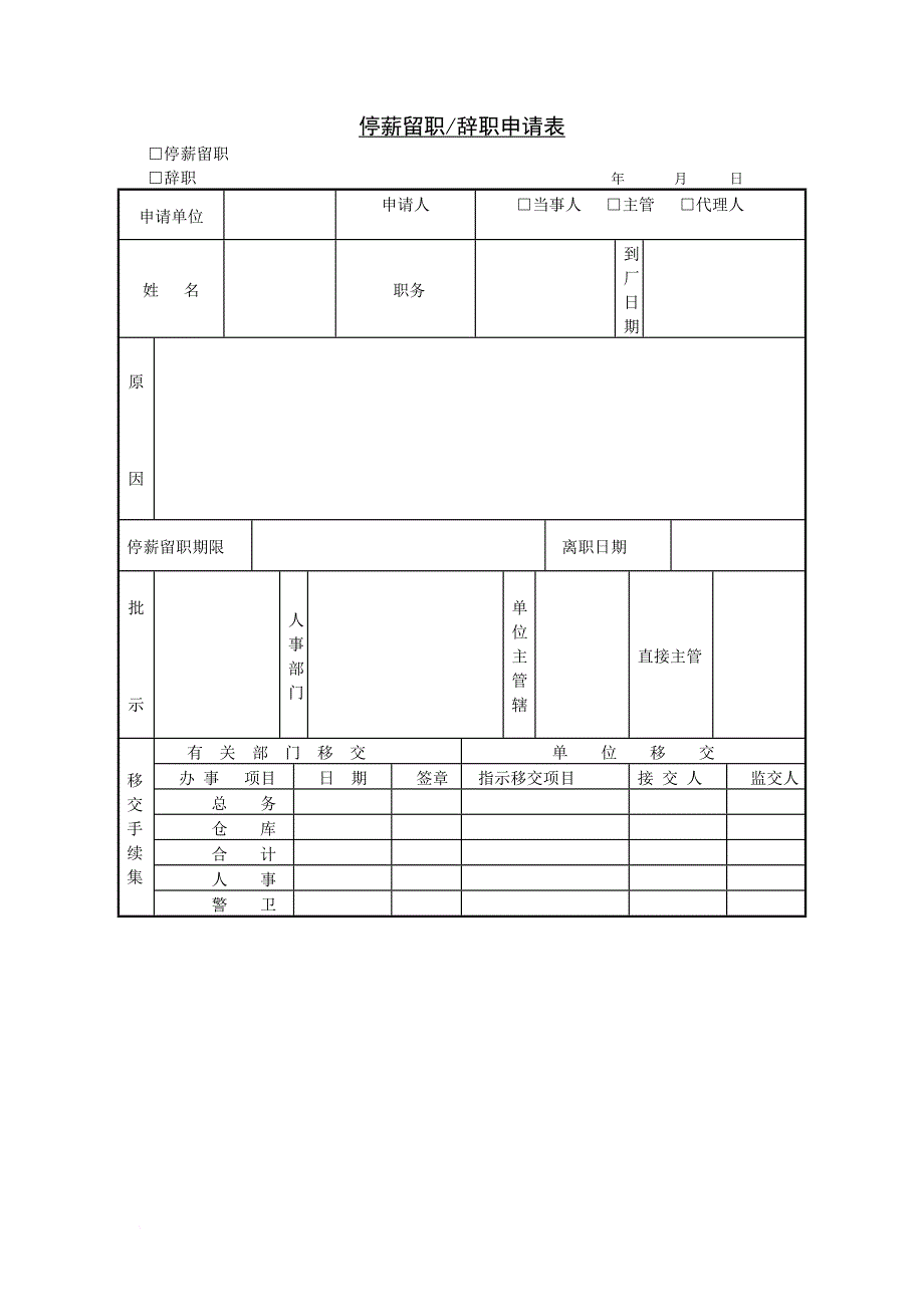 人事制度表格_企业员工求职申请表汇卒_第1页