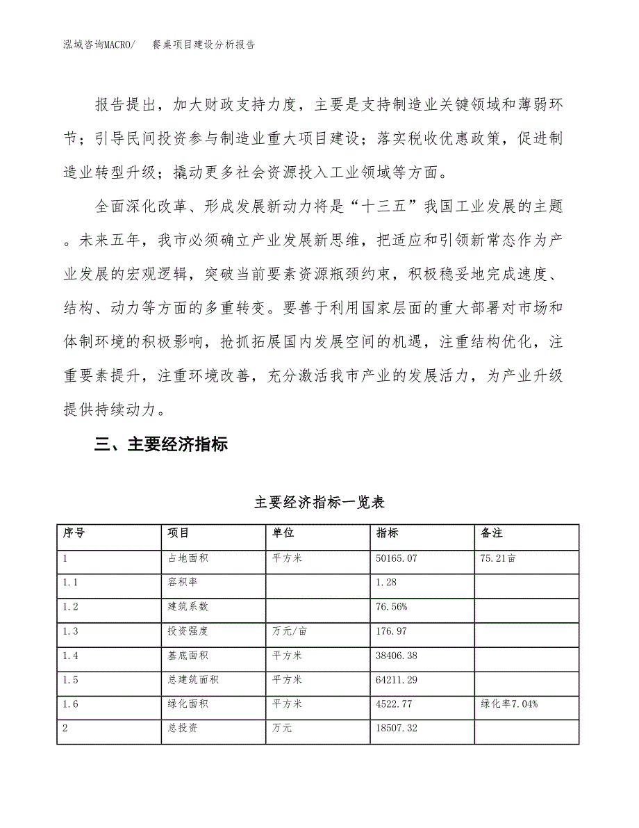 餐桌项目建设分析报告(总投资19000万元)_第4页