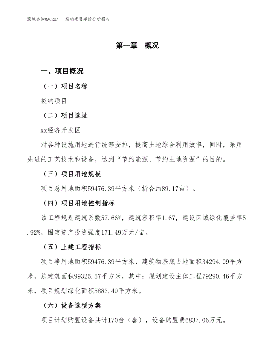 袋钩项目建设分析报告(总投资18000万元)_第1页