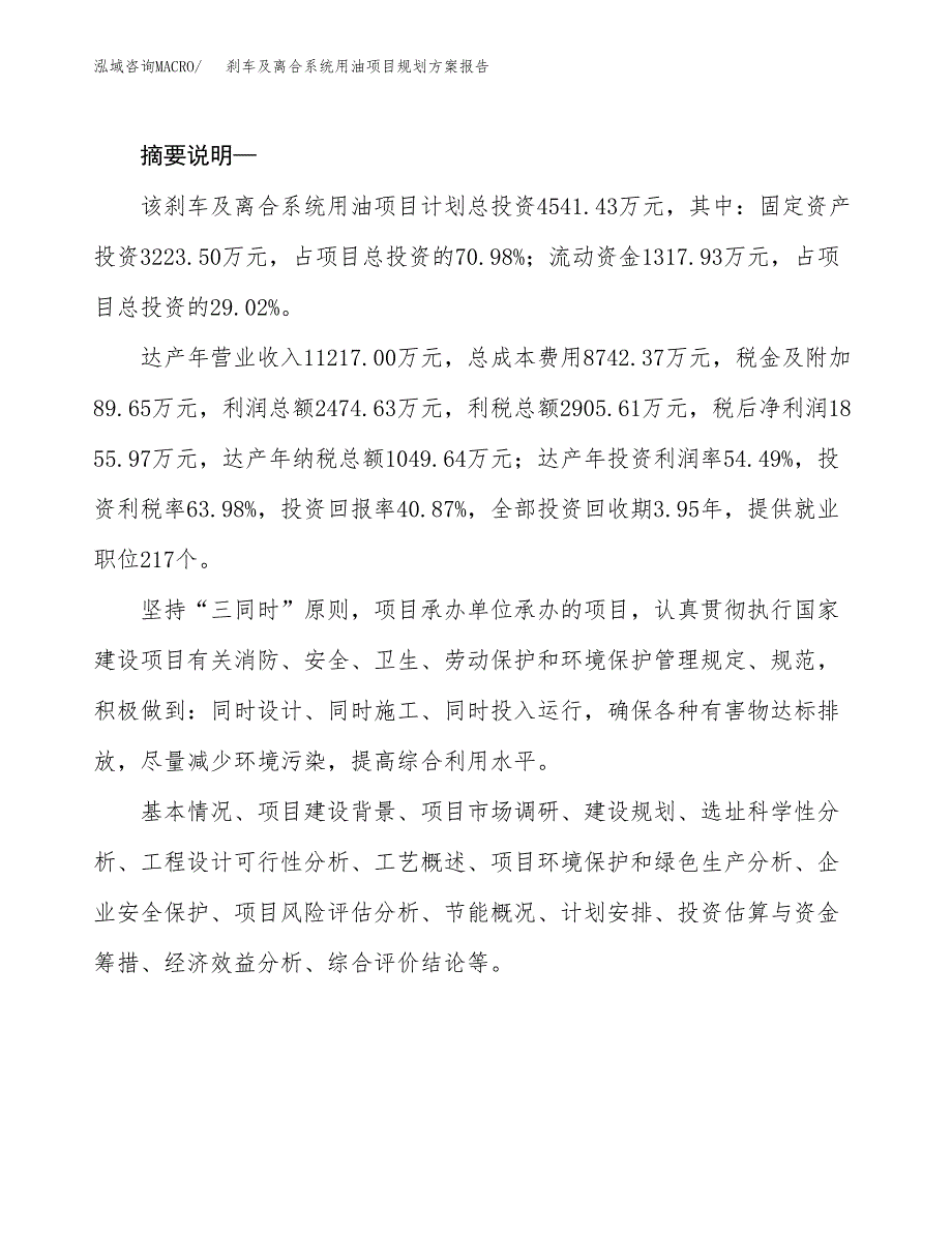 刹车及离合系统用油项目规划方案报告(总投资5000万元)_第2页