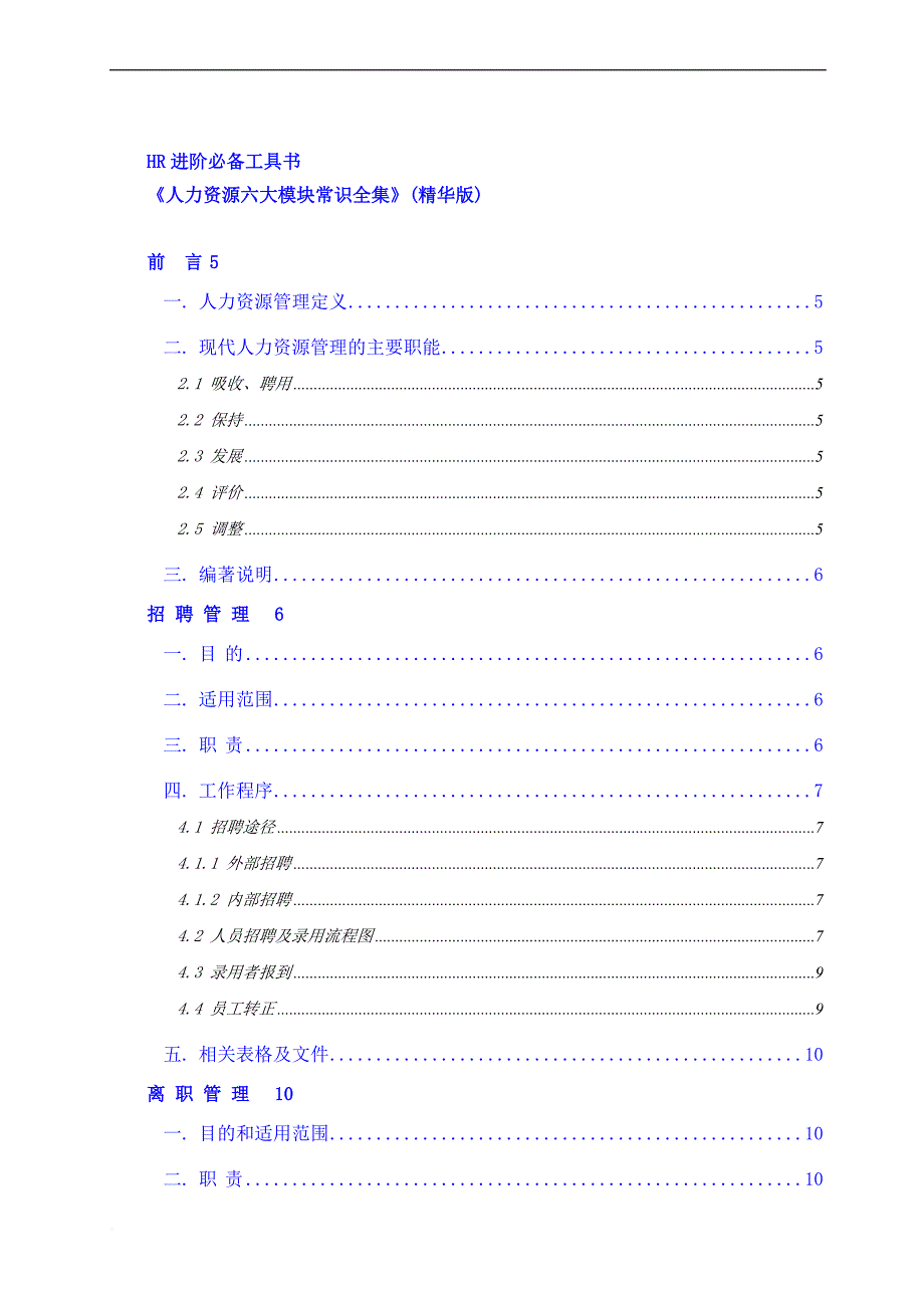 人力资源知识_人力资源六大模块常识全集_第1页