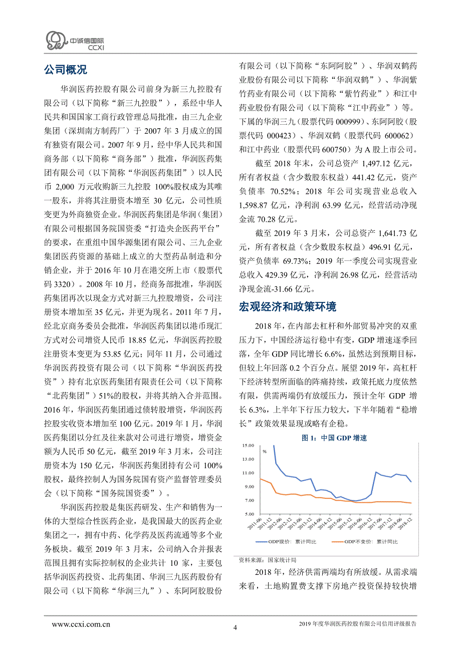 华润医药控股有限公司2019年度信用评级报告_第4页