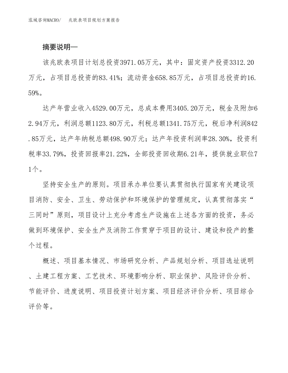 兆欧表项目规划方案报告(总投资4000万元)_第2页