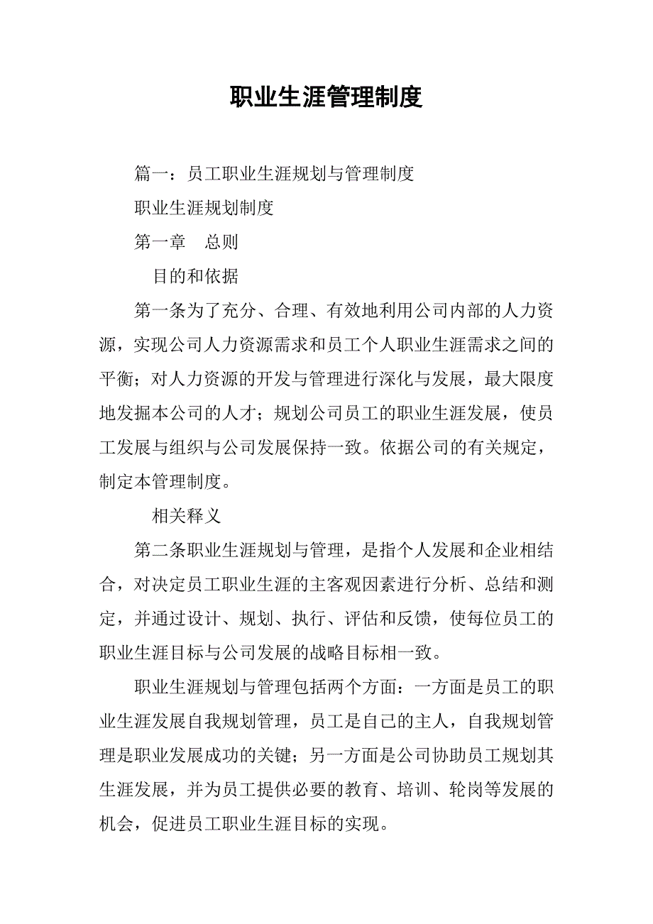 职业生涯管理制度.doc_第1页