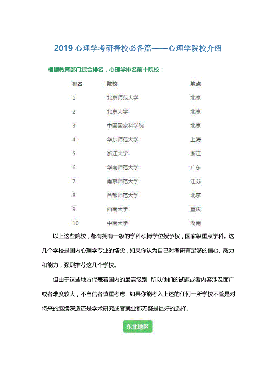 2019心理学考研择校必备篇_第1页