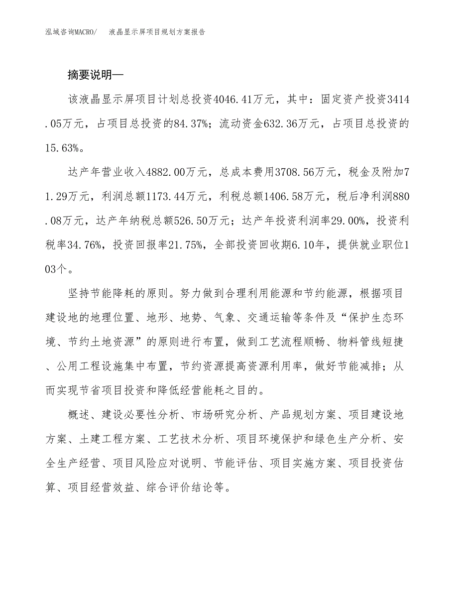 液晶显示屏项目规划方案报告(总投资4000万元)_第2页