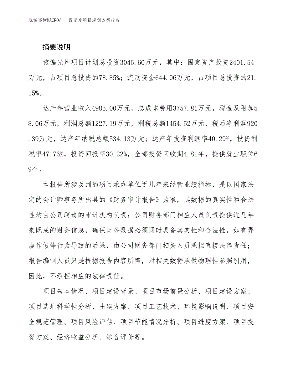 偏光片项目规划方案报告(总投资3000万元)_第2页