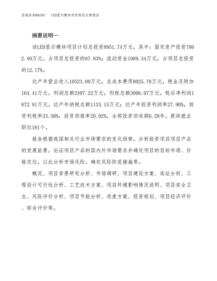 LED显示模块项目规划方案报告(总投资9000万元)_第2页