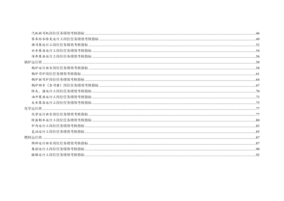 kpi绩效指标_运行部岗位任务绩效考核指标库_第3页