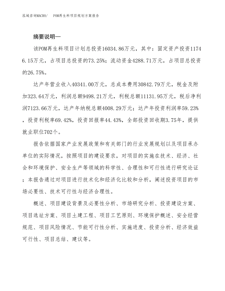 POM再生料项目规划方案报告(总投资16000万元)_第2页