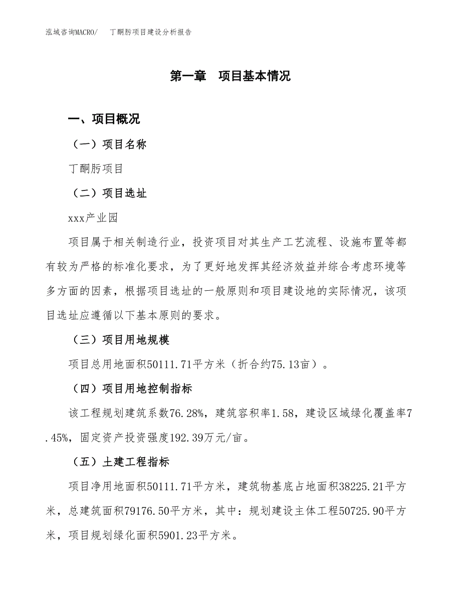 丁酮肟项目建设分析报告(总投资17000万元)_第1页