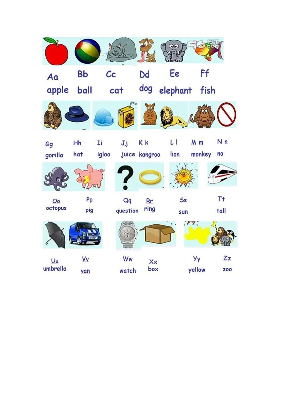 26个英文字母自然拼读相关单词图文_第5页