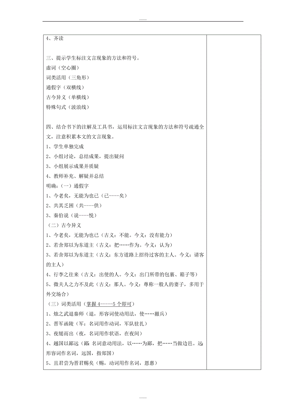 高中语文人教版必修1教案： 第二单元第4课烛之武退秦师 教案（系列三） Word版_第2页