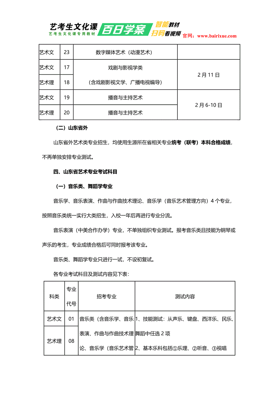 山东师范大学2017年艺术类招生简章_第4页