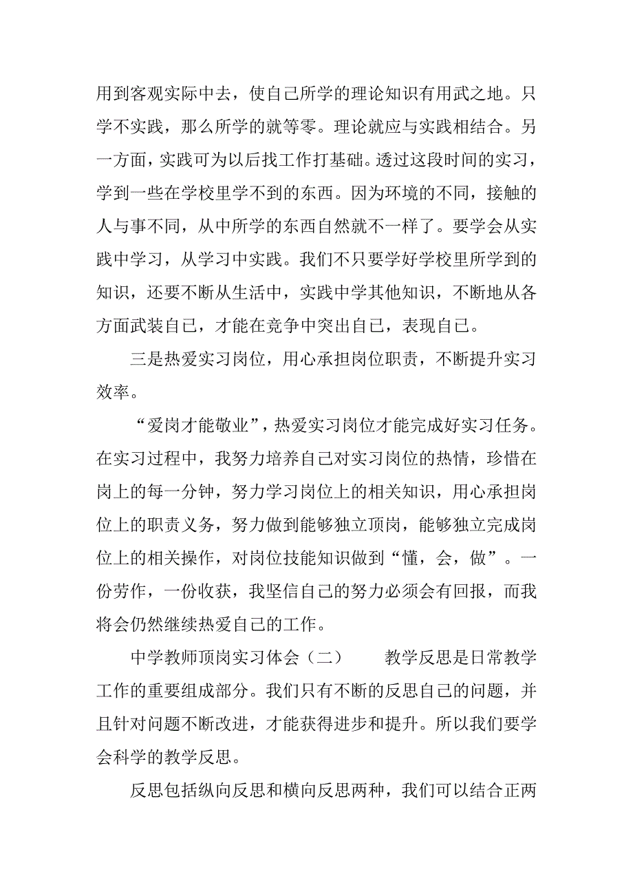 中学教师顶岗实习体会_第2页
