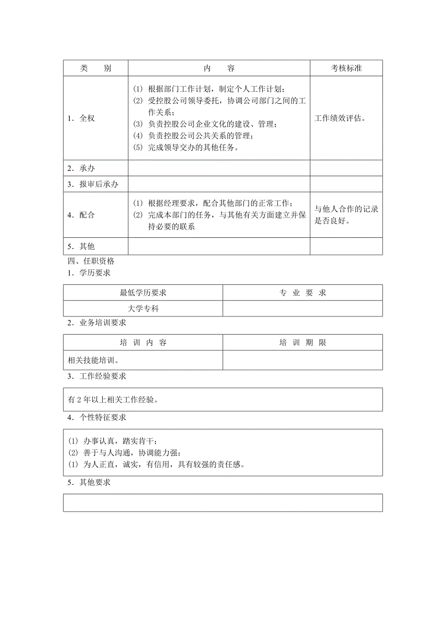 岗位职责_公司各部门员工职位说明书大全2_第2页