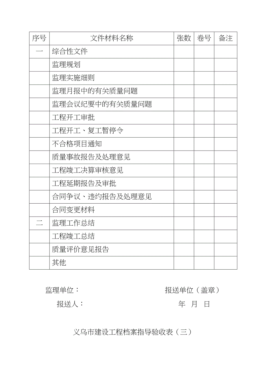 义乌市建设工程档案指导验收表(一)_第4页