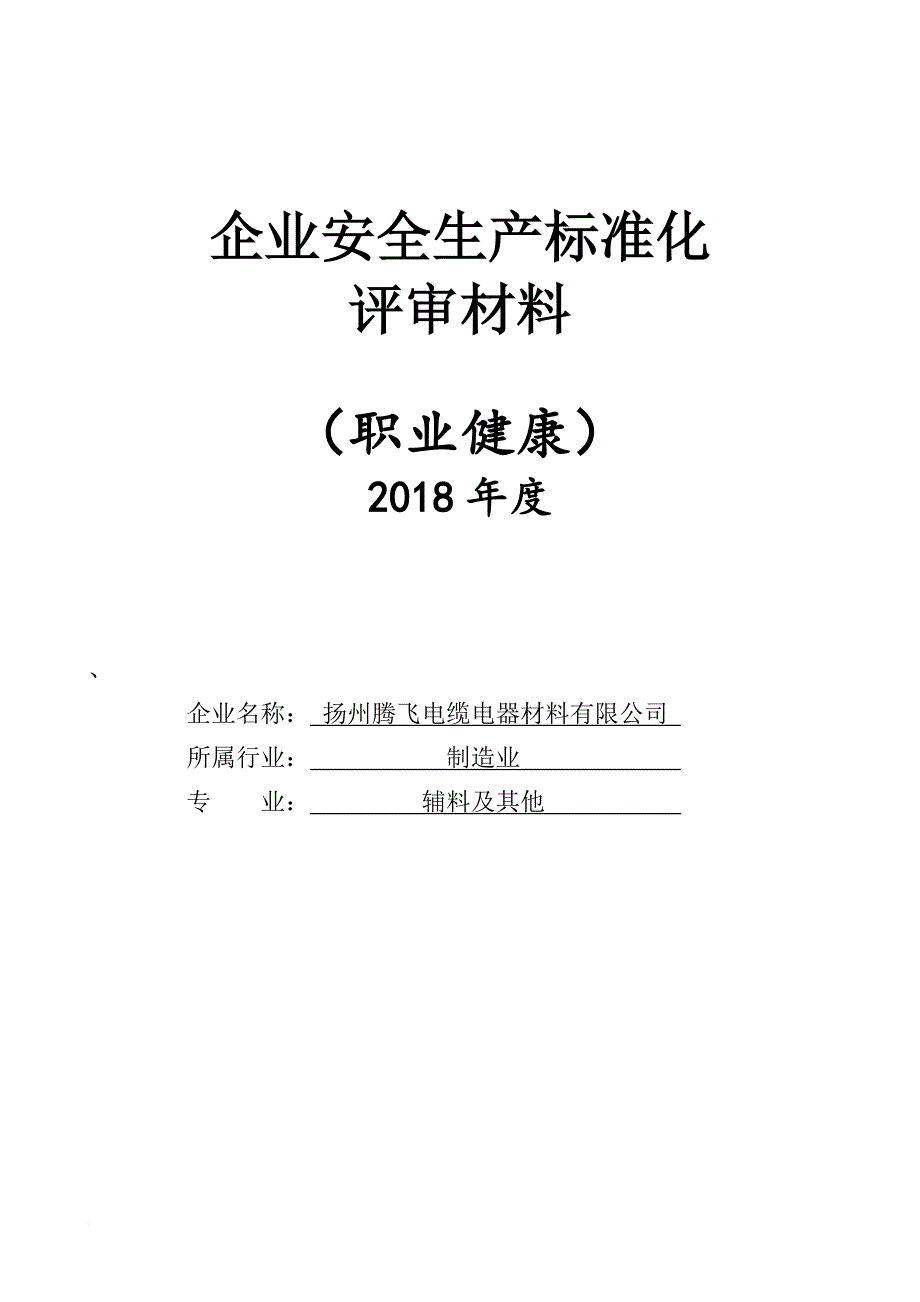 安全生产_企业安全生产标准化评审材料_第1页