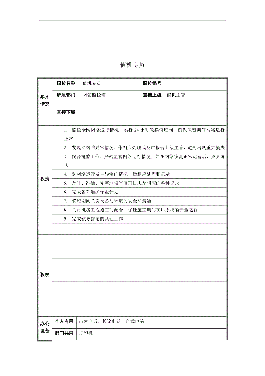 岗位职责_岗位职责小资料大全287_第1页