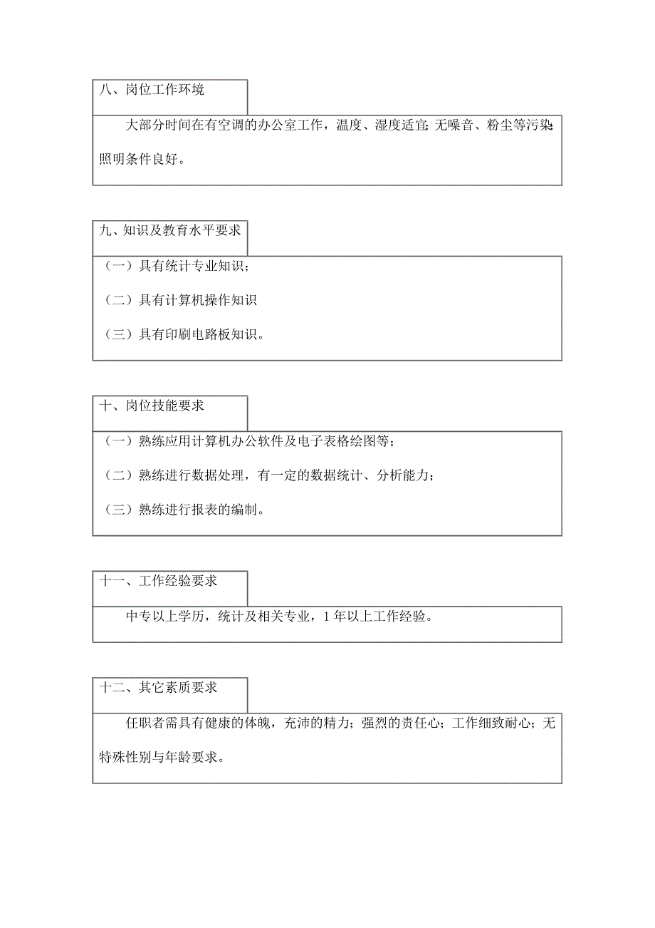 岗位职责_某企业统计专管岗位职务说明_第3页