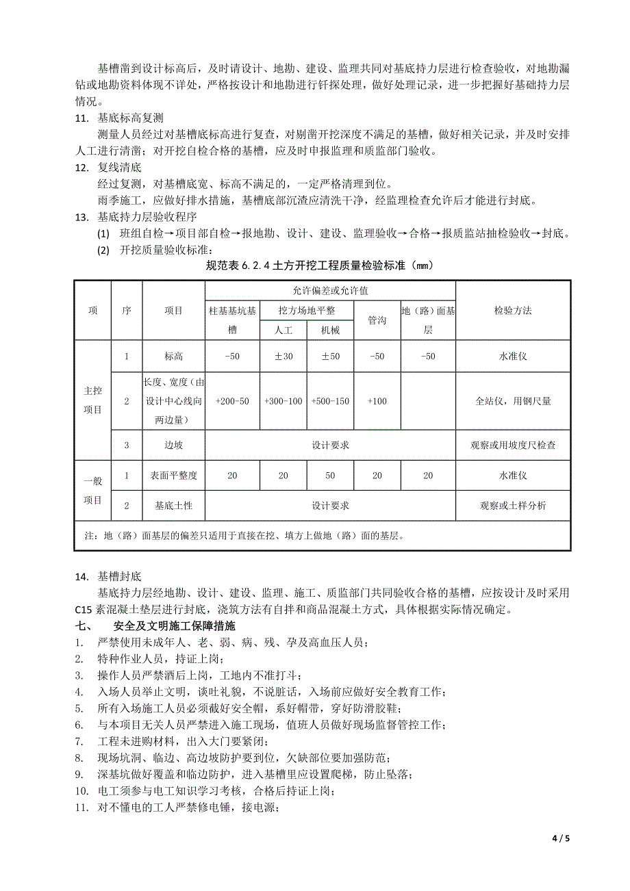 独立基础、条形基础开挖施工专项方案_第4页