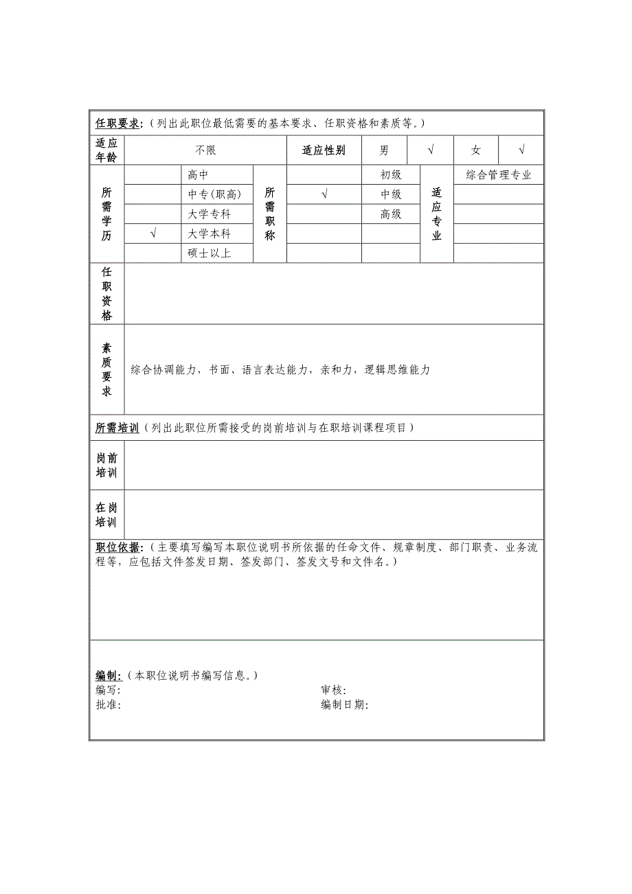 岗位职责_总裁经理岗位说明书大全109_第2页