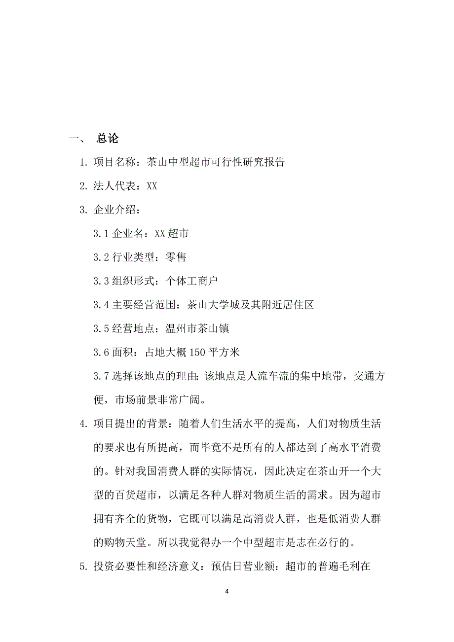 中型超市可行性研究报告_第4页