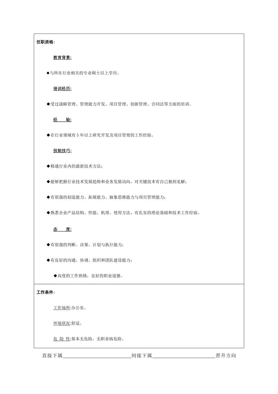 岗位职责_技术总监岗位说明书_第2页