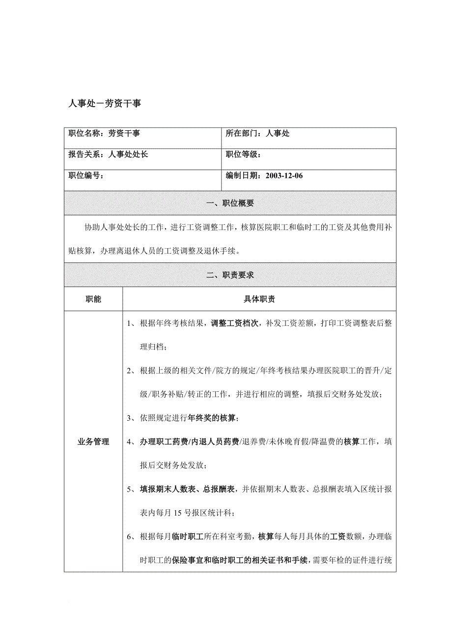 岗位职责_某公司24个典型职位说明书_第3页