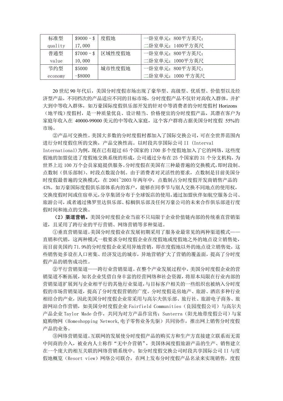 中美分时度假产品营销策略的比较研究._第2页