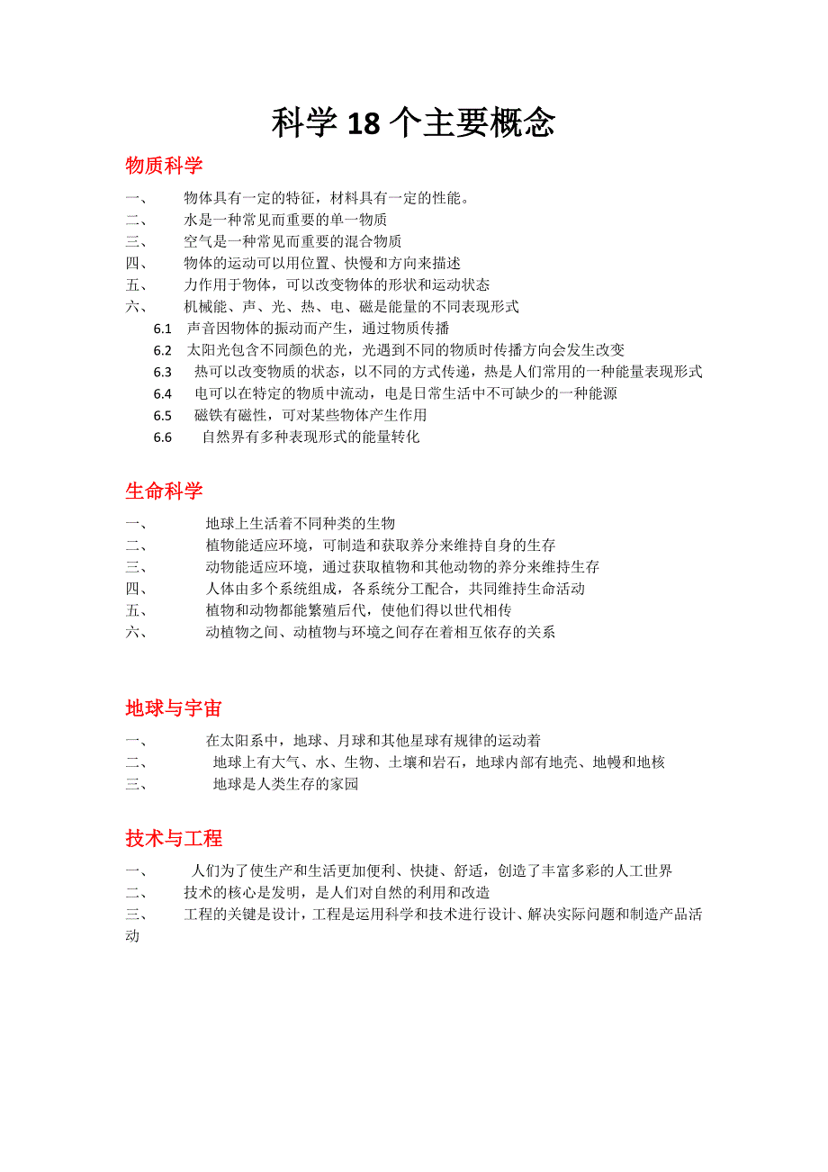 小学科学18个大概念汇总_第1页