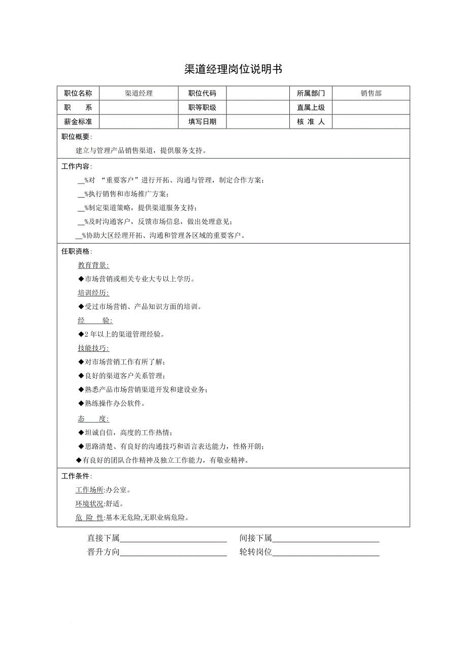 岗位职责_销售分公司销售管理部岗位说明书大全35_第2页