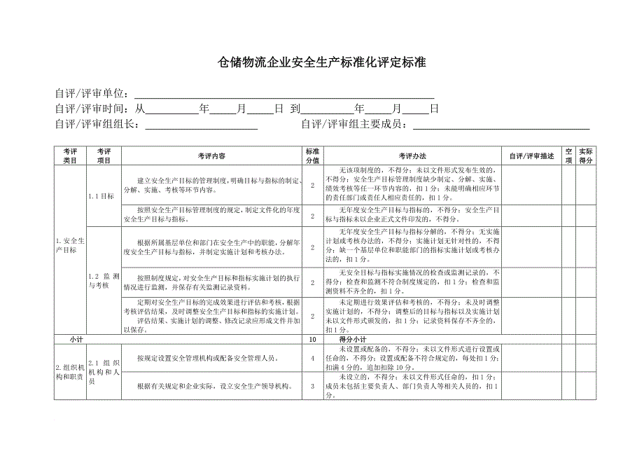 安全生产_仓储物流企业安全生产标准化评定标准_第1页