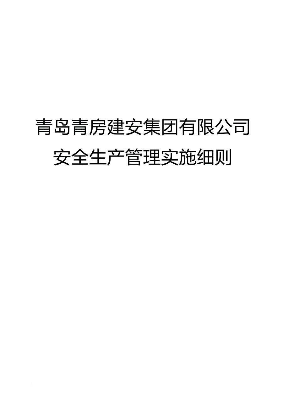 安全生产_某集团有限公司安全生产管理实施细则_第1页