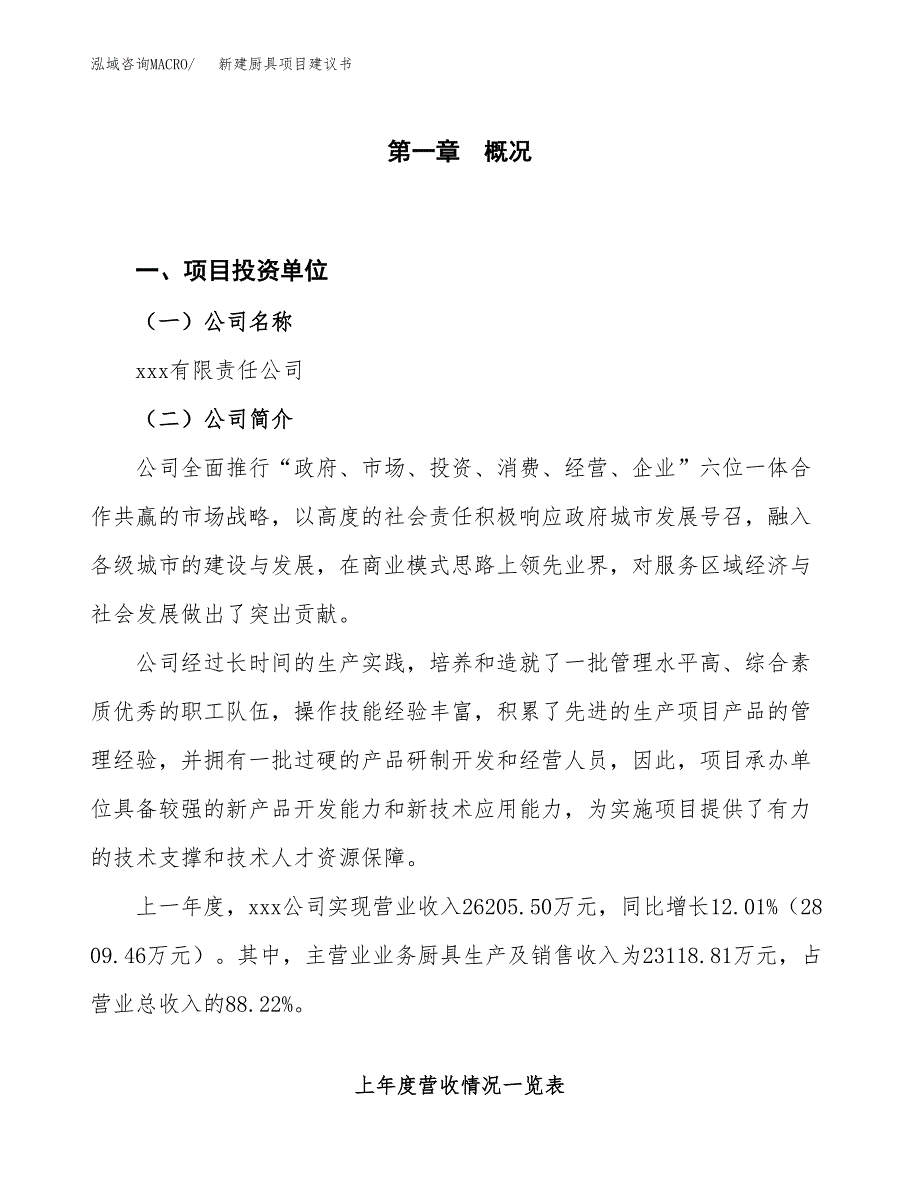 新建厨具项目建议书（总投资18000万元）_第1页