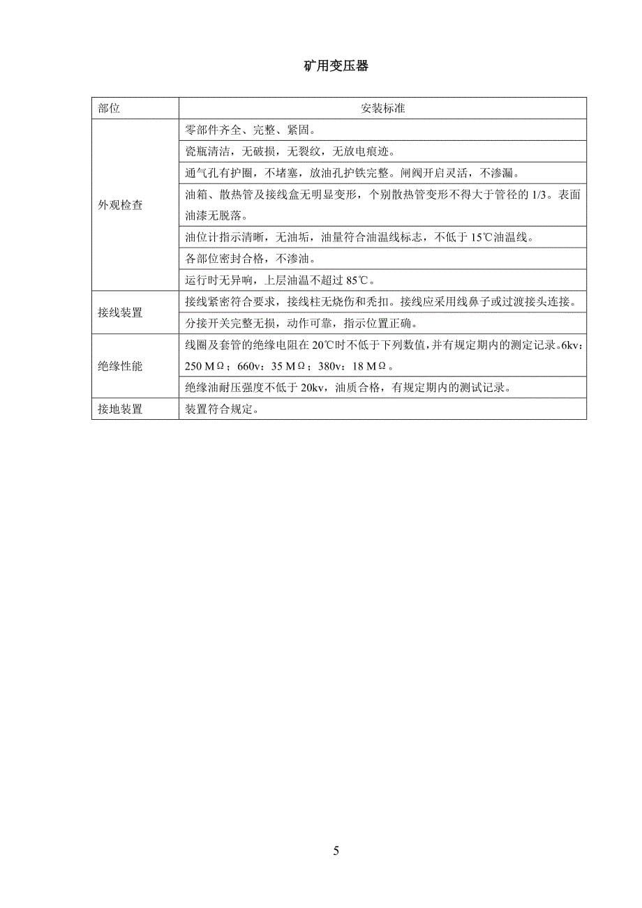 井下变电所高低压电气设备安装验收标准_第5页