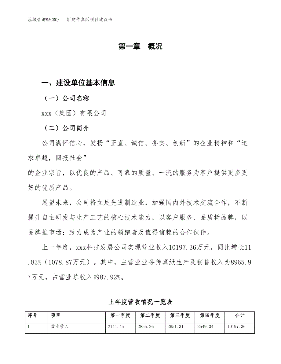 新建传真纸项目建议书（总投资9000万元）_第1页