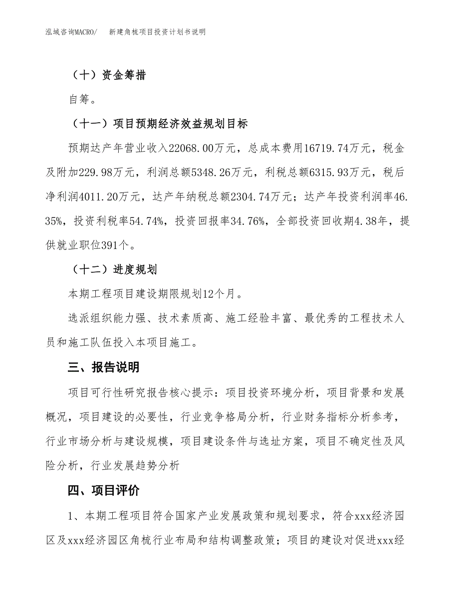 新建角梳项目投资计划书说明-参考_第4页